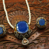 Dark Blue Single Stone Necklace - Additional Image