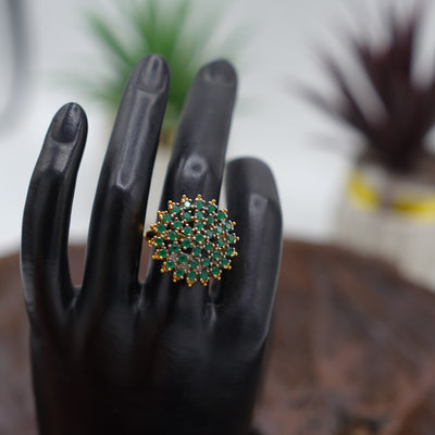 Green Floral Ring