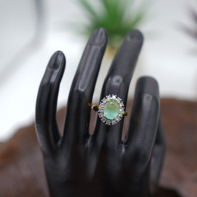 Oval Gem Ring sea blue
