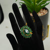 Green Sunburst Ring - Additional Image