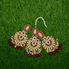 Golden Bindiya and Earrings Set with Bold Red Stones - Additional Image