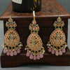 Bindiya and Earrings with Radiant Pink Stones - Additional Image
