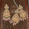Bindiya and Earrings with Radiant Pink Stones - Additional Image