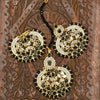 Bindiya and Earrings with Deep Black Stones - Additional Image