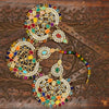Bindiya with Earrings  with Multicolored Stones - Additional Image