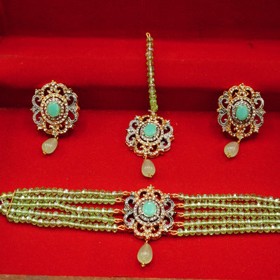 Gold & Green Choker Set