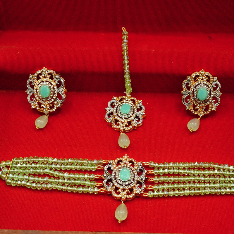 Gold & Green Choker Set
