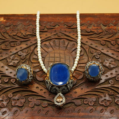 Dark Blue Single Stone Necklace