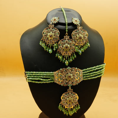 Gold Choker & Earring Set