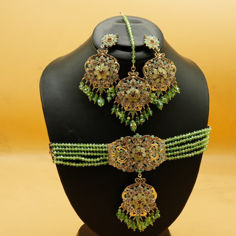 Gold Choker & Earring Set