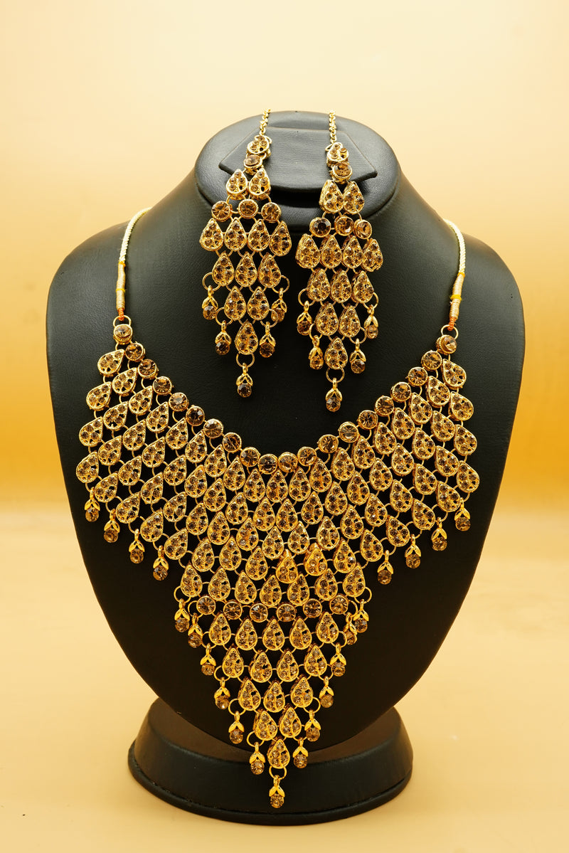 Royal Gold Heavy Necklace Set