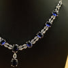 Silver Set with Royal Blue Stone Pendant & Earrings - Additional Image