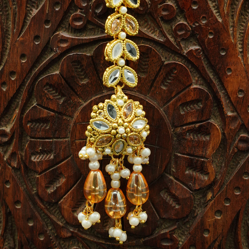 Pearl Embellished Golden Bindiya