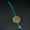 Royal Golden Bindi with Blue Stones - Additional Image