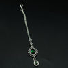 Elegant Silver Bindi with Green Stone - Additional Image