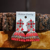 Red & Silver Jhumkas - Additional Image