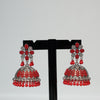 Red & Silver Jhumkas - Additional Image