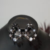 Black & Crystal Hoop Earrings - Additional Image