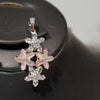 Pink & Crystal Floral Earrings - Additional Image