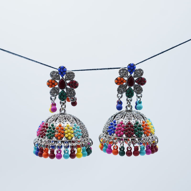 Rainbow Bloom Jhumkas