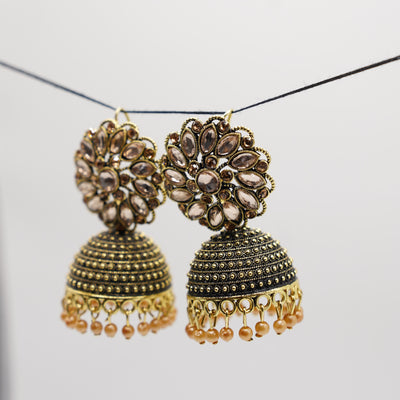 Golden Bloom Jhumkas