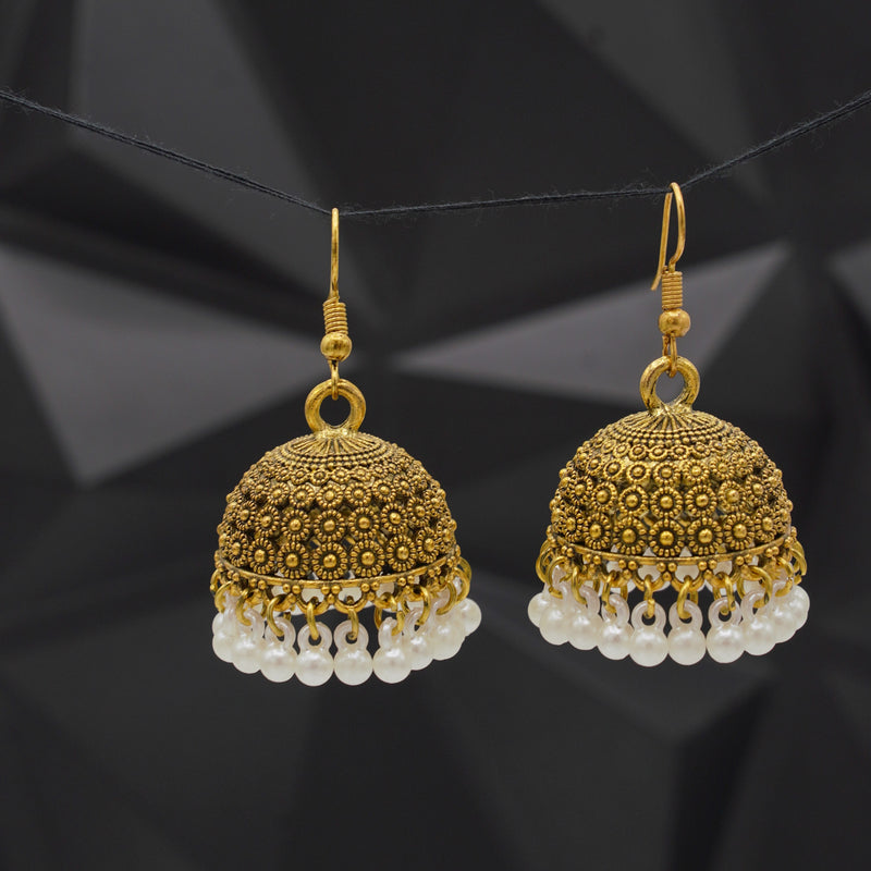 White Pearl Jhumkas