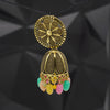 Floral multicolor beads Jhumkas - Additional Image