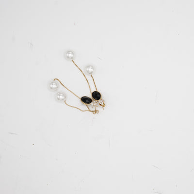 Black & Pearl Drop Earrings
