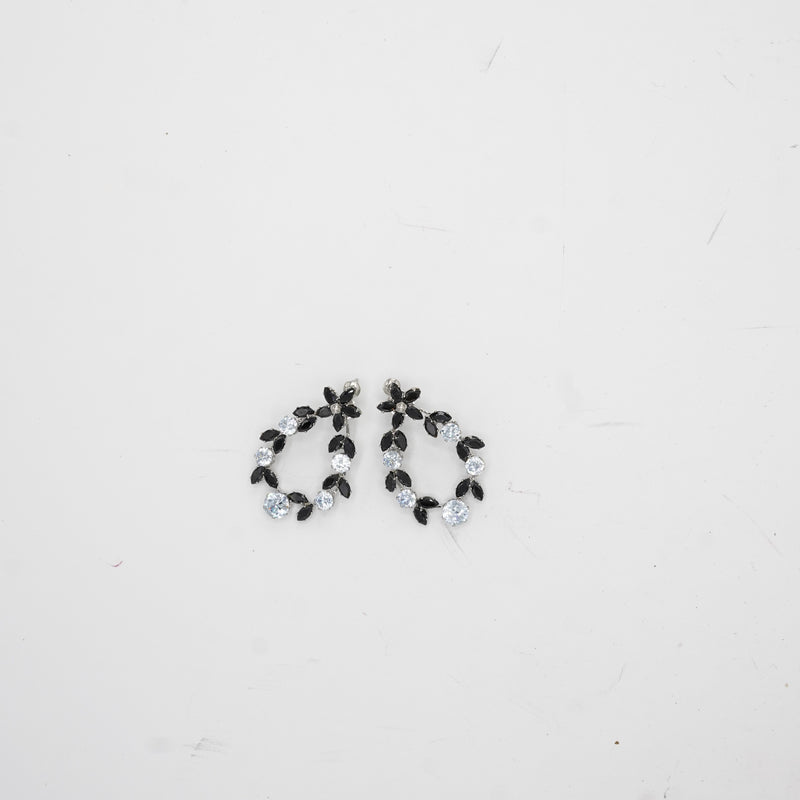Black Petal Loop Earrings