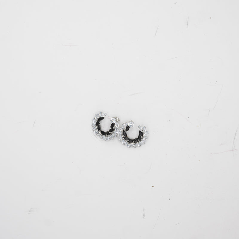Black & Silver Stud Hoops