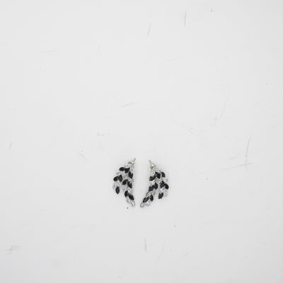 Silver-Edged Leaf Earrings