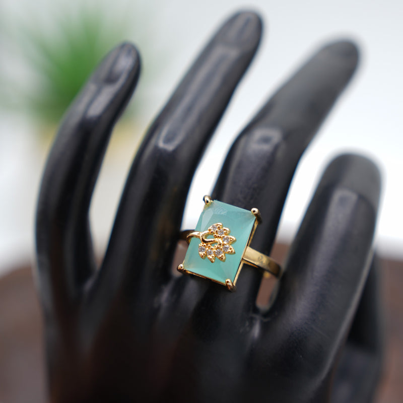 Soft sky blue stone ring