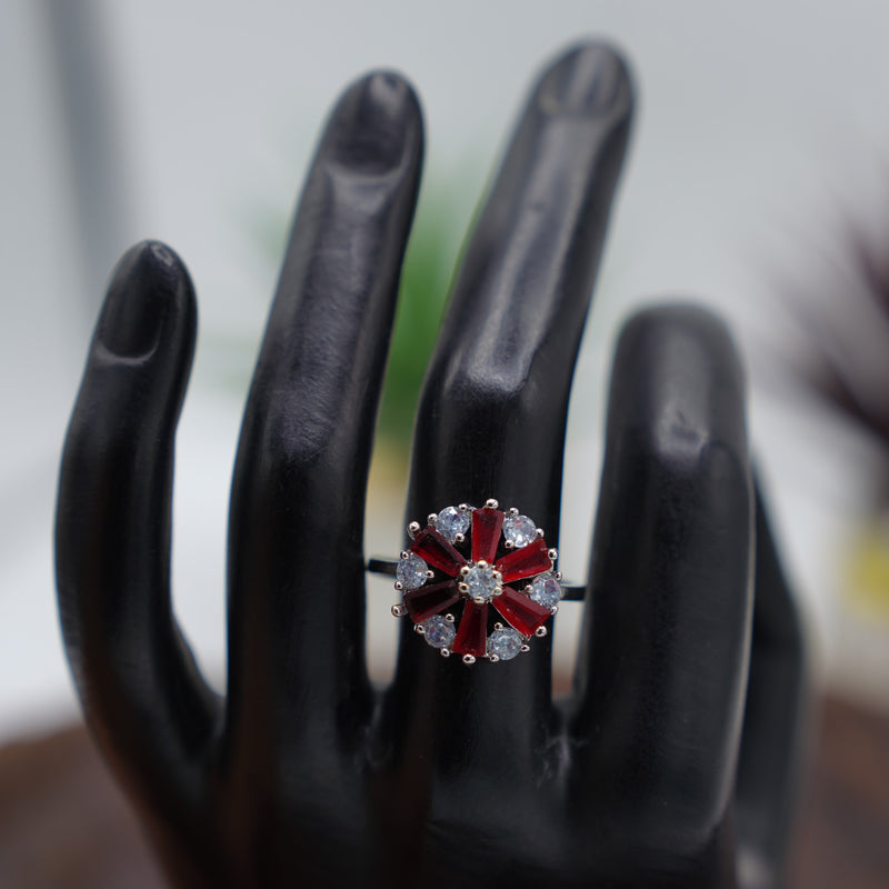 Emerald Radiance Ring Red color