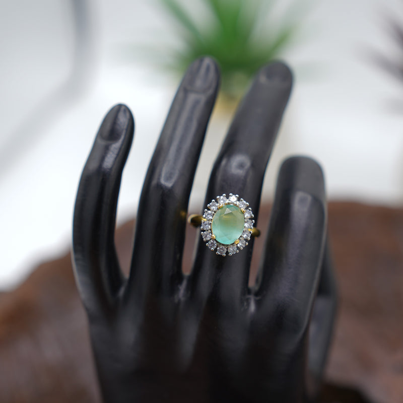 Oval Gem Ring sea blue