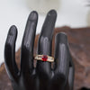 Gold Ring with Red Center Stone - Additional Image