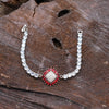 Red & White Gemstone Bracelet - Additional Image