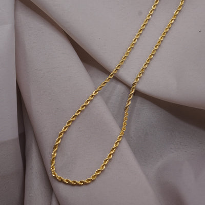 Twisted Gold Rope Chain Necklace