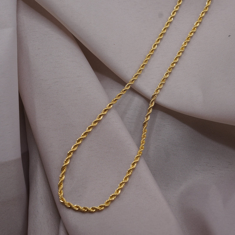 Twisted Gold Rope Chain Necklace