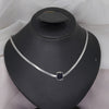 Rectangular Black Pendant Silver Necklace - Additional Image