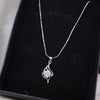 Curved Silver Necklace with Round Gemston - Additional Image