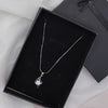 Curved Silver Necklace with Round Gemston - Additional Image