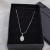 Oval Halo Silver Necklace - Additional Image