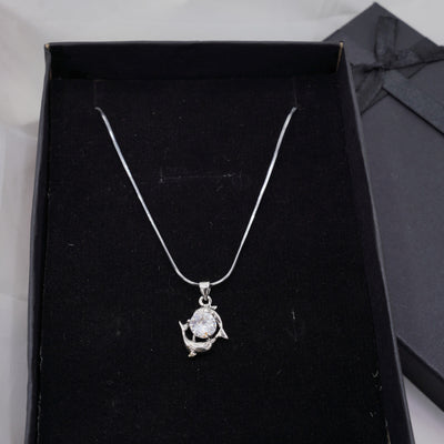 Dolphine shape silver pendent