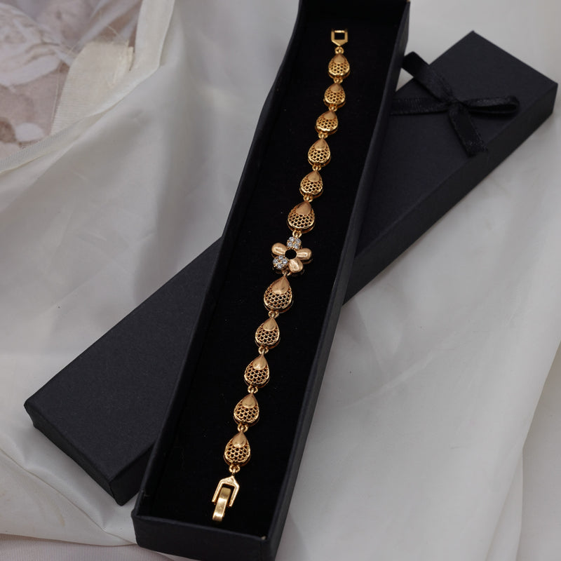White Flower Gold Bracelet