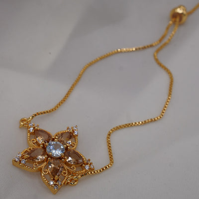 Champagne Flower Gold Bracelet