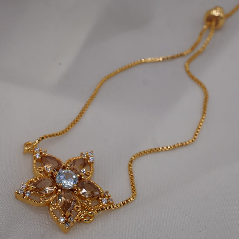 Champagne Flower Gold Bracelet
