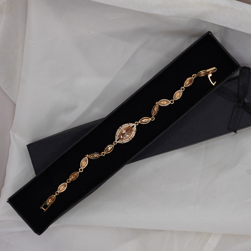 Gold Oval Gem Bracelet