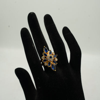 Blue Petal Gold Ring