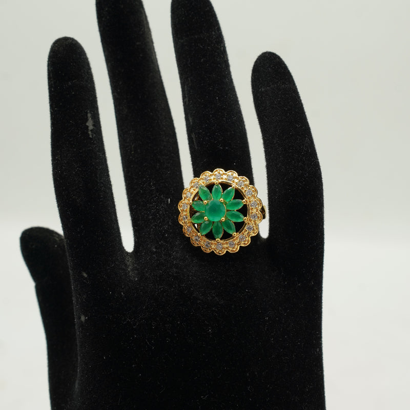 Green Petal Ring