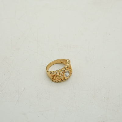 Gold Mesh Diamond Ring